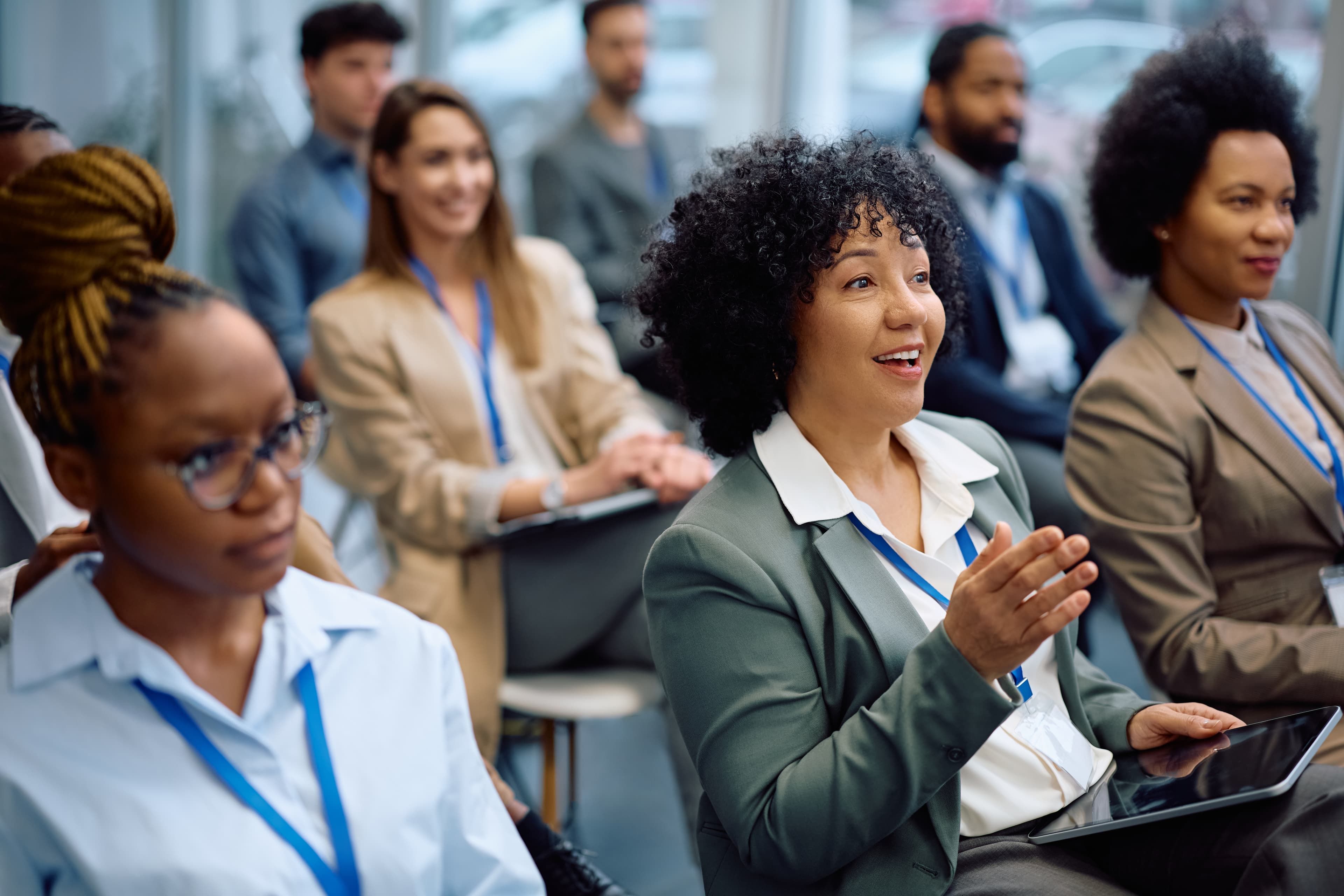 Professionnels en séminaire d'entreprise