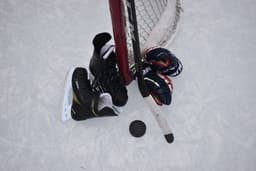 skates, puck, goal, gloves, stick — Photo Mariah Hewines / Unsplash